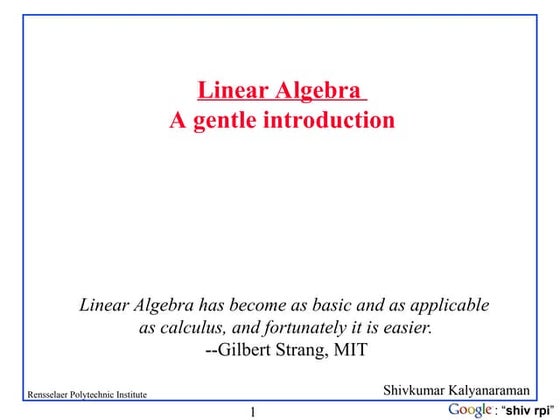 Linear_Algebra.pptx | Chemistry | Science