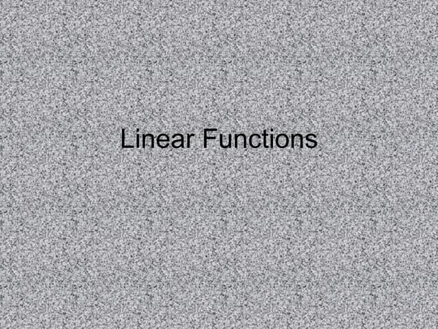 Linear Functions