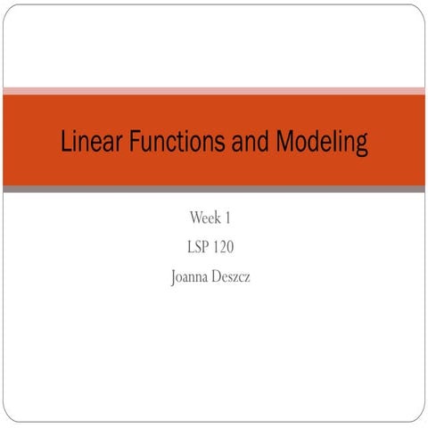 Linear functions and modeling | PPT