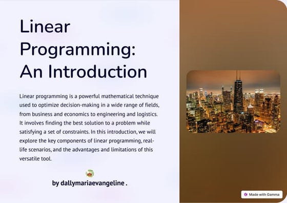 Linear programing | PPT