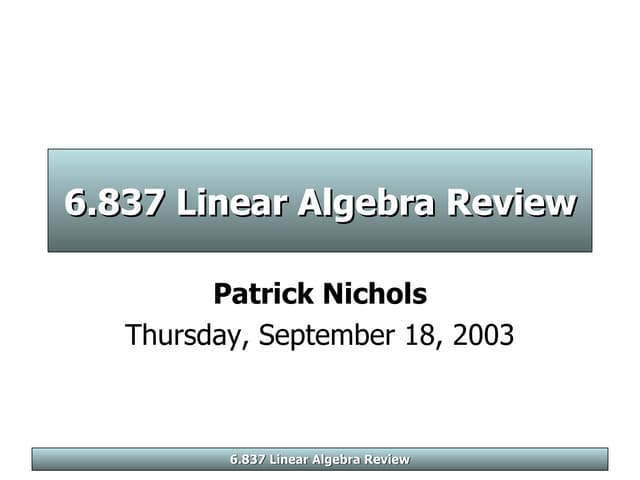Linear Algebra