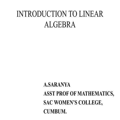Linear algebra
