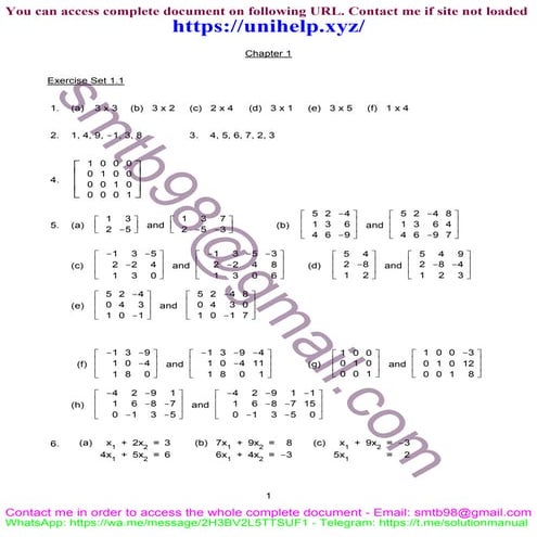 Solutions for Problems in Linear Algebra with Applications, 9th Edition by Gareth Williams