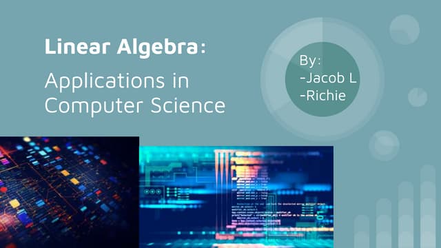 Linear Algebra In Computer Science Ppt Linear Algebra In Computer Science Ppt