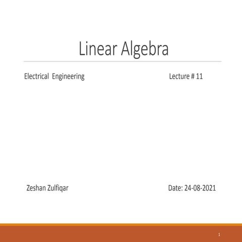 Linear algebra (summer) lec 11