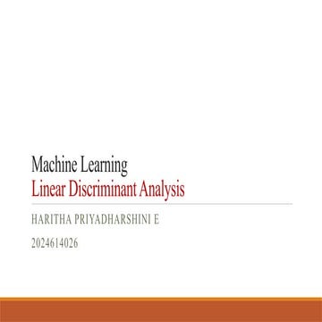 Linear Discriminant Analysis in Machine Learning