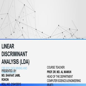 Introduction to Linear Discriminant Analysis | PPTX