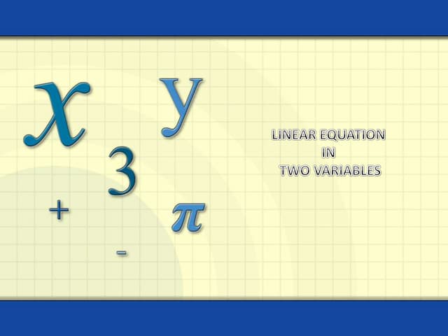 linear equations in two variables