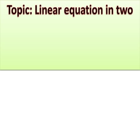 Linear equation in two variable for class X(TEN) by G R Ahmed