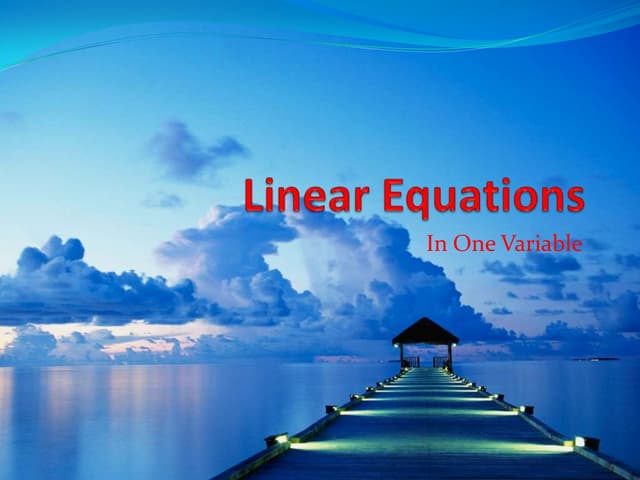 Linear equations
