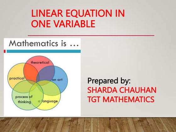 Linear Equation In one variable class 7 | PPT