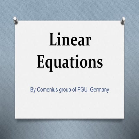 Linear equations1 | PPTX