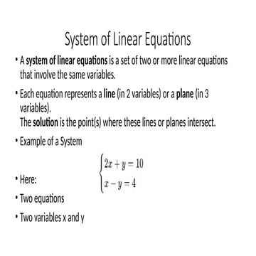 Linear Equations linear systems equation | PPTX