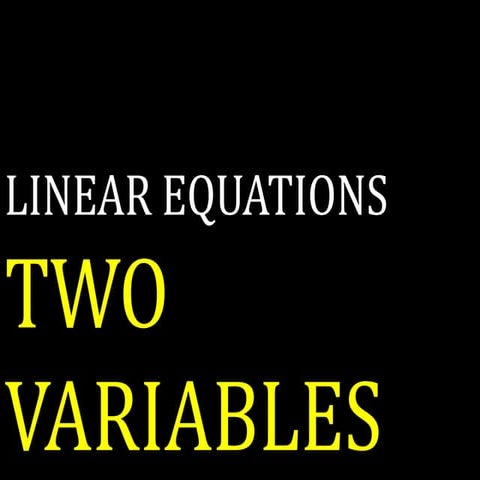 Linear equations in two variables