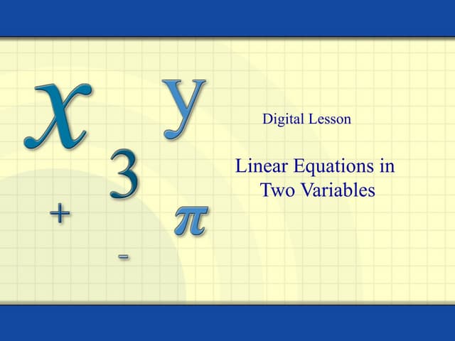 Linear equations rev