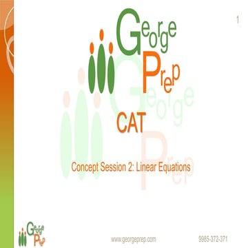 Linear Equations Session 2