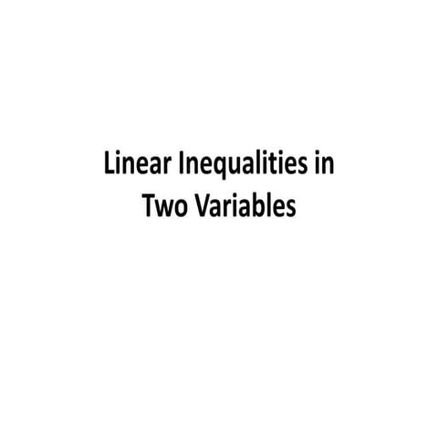 Linear inequalities