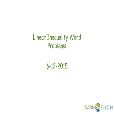 Linear inequalities 6 12-2015 slide share | PPTX