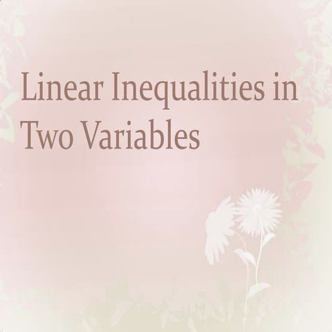 Linear inequalities in two variables