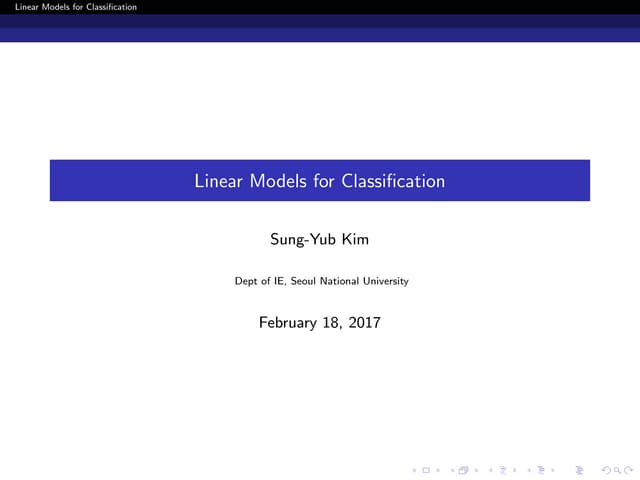 Linear models for classification