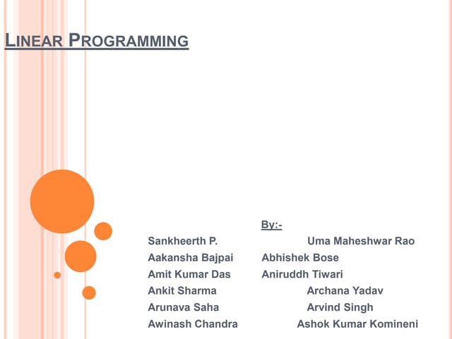 Linear programing | PPSX | Computer Software and Applications | Computing