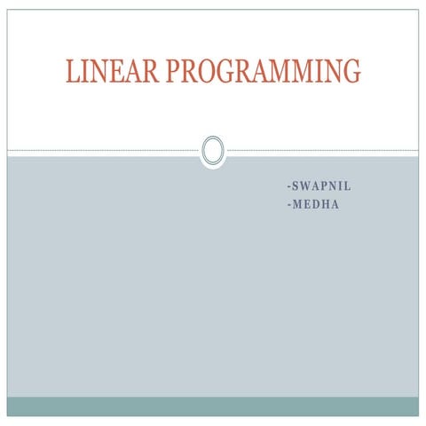 Linear programming | PPTX