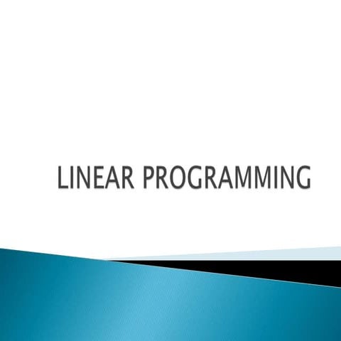 LINEAR PROGRAMMING Assignment help | PPT