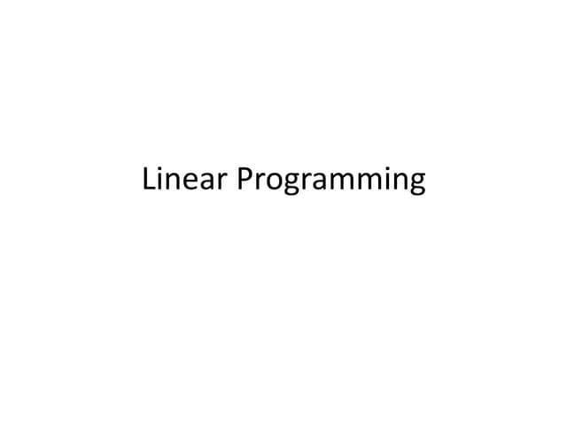 Linear programming