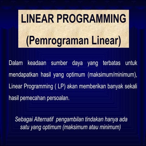 Linear programming | PPT