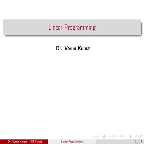 Linear programming | PPT