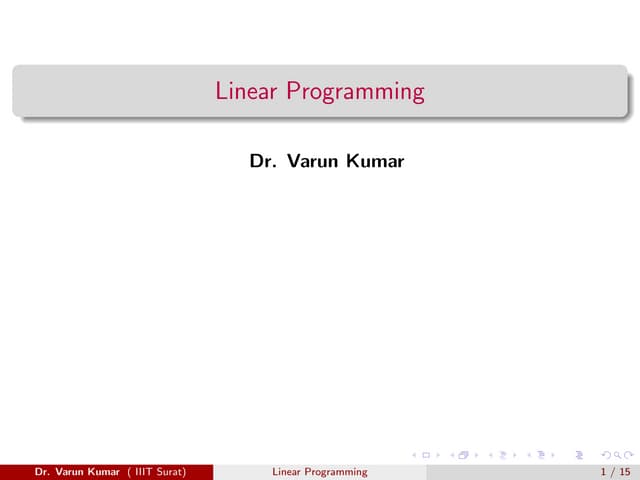 Linear programming | PPT