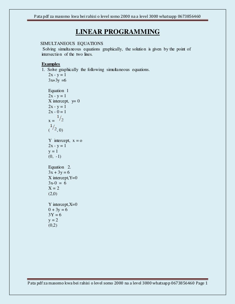 Linear Programming