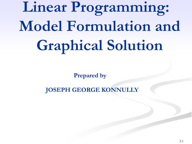 Applications of linear programming