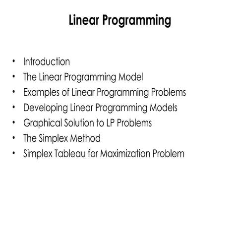 Operational research power point lecture notes | PPTX