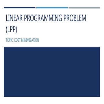 Linear programming Cost Minimization | PPTX