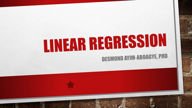 Linear regression
