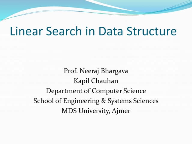 Linear search in ds