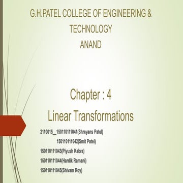 Linear transformation and application | PPTX