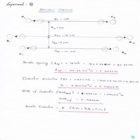 Power Systems Enginering - Transmission Line Parameter Calculation For 2- Con...