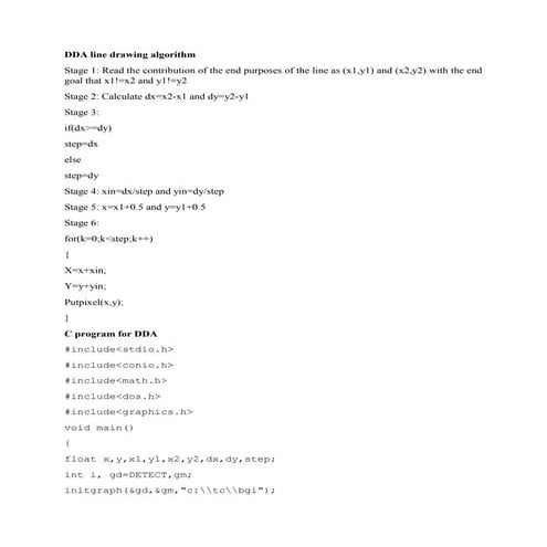 Line drawing algorithm | PDF