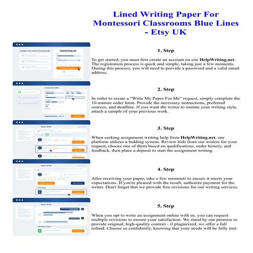Lined Writing Paper For Montessori Classrooms Blue Lines - Etsy UK