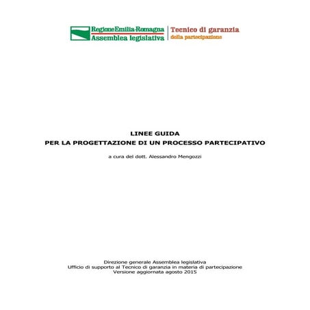 "Linee guida per la progettazione di un percorso partecipativo"