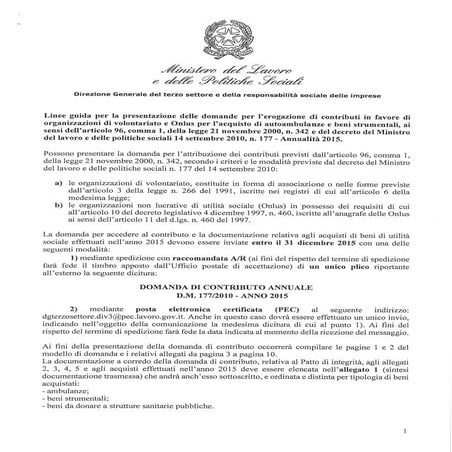 Ambulanze e beni strumentali: Linee guida 2015