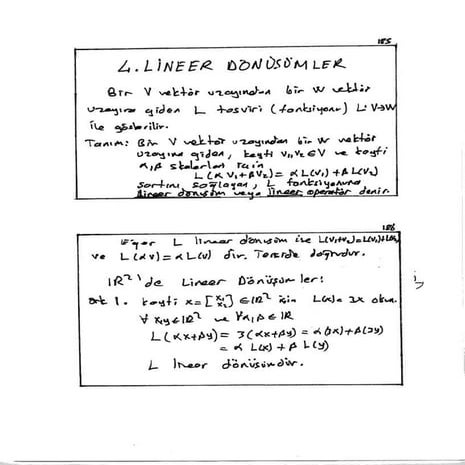 Lineer cebir hafta1 | PDF