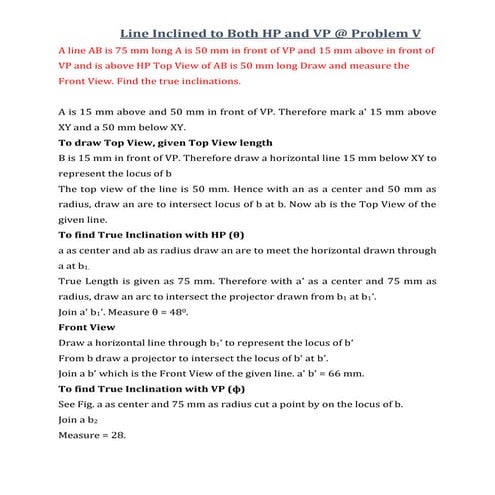 Line inclined to both HP and VP