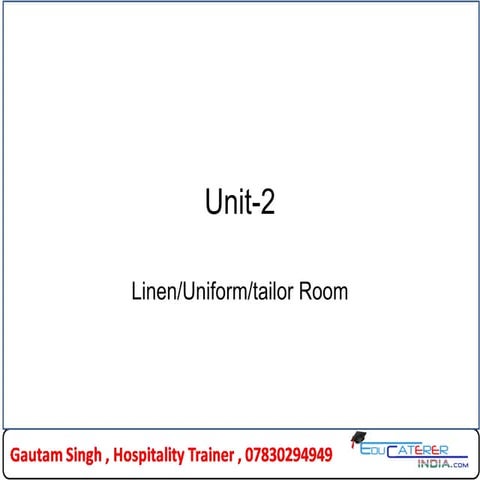 Linen uniform tailor room
