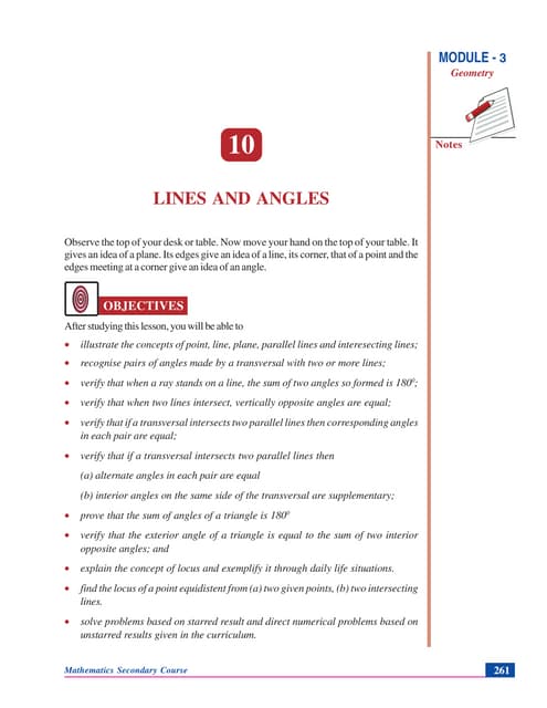 Mathematics Form 1-Chapter 8 lines and angles KBSM of form 3 chp 1 | PDF