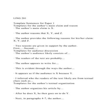 LING 281Template Sentences for Paper 1Templates for the au.docx
