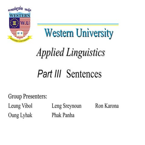 Ling401 introduction of sentence