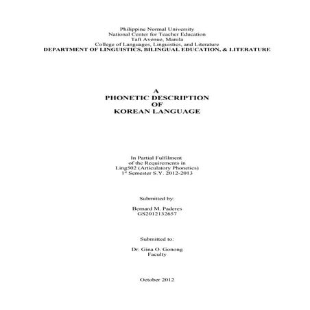 Ling 502   a phonetic description of korean language (report)